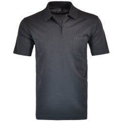 RAGMAN Herren Poloshirt Kurzarm Polokragen Zipper Schwarz