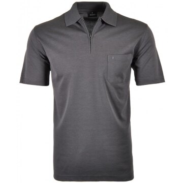 RAGMAN Herren Poloshirt Kurzarm Polokragen Zipper Regular Anthrazit