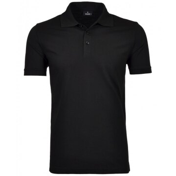 RAGMAN Herren Poloshirt Kurzarm Polokragen Regular Piqué Schwarz