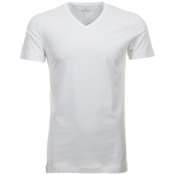 RAGMAN Herren T-Shirt Doppelpack Kurzarm V-Neck Body-Fit Jersey Weiß M