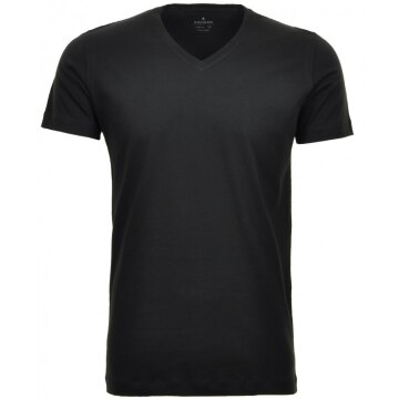 RAGMAN Herren T-Shirt Doppelpack Kurzarm V-Neck Body-Fit Jersey Schwarz S