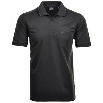 RAGMAN Herren Poloshirt Kurzarm Polokragen Regular Baumwollmix Anthrazit S