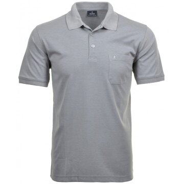RAGMAN Herren Poloshirt Kurzarm Polokragen Regular Baumwollmix Silbergrau XXL
