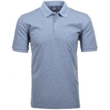 RAGMAN Herren Poloshirt Kurzarm Polokragen Regular Baumwollmix Jeansblau M
