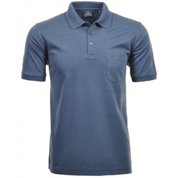 RAGMAN Herren Poloshirt Kurzarm Polokragen Regular Baumwollmix Jeansblau S