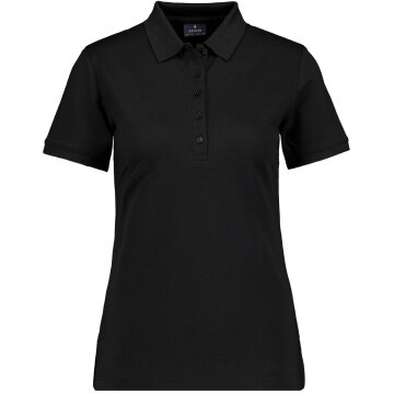 RAGWOMAN Damen Poloshirt Kurzarm Regular Baumwollmix Piqué Schwarz XXL