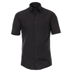 VENTI Herren Businesshemd Kurzarm Kent Modern-Fit Schwarz