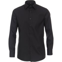 VENTI Herren Businesshemd Extralanger-Arm 72er Kent Schwarz