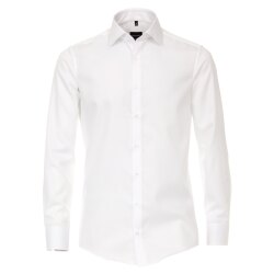 VENTI Herren Businesshemd Langarm Kent Modern-Fit Weiß