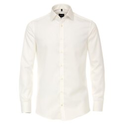 VENTI Herren Businesshemd Langarm Kent Modern-Fit Creme