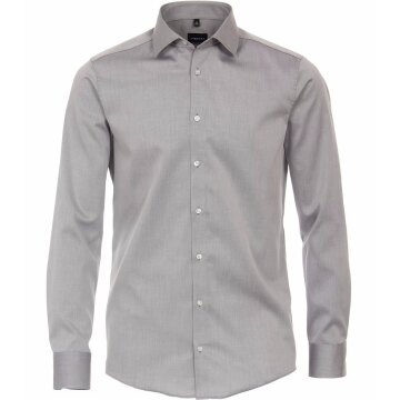 VENTI Herren Businesshemd Langarm Kent Modern-Fit Silber