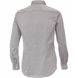 VENTI Herren Businesshemd Langarm Kent Modern-Fit Silber