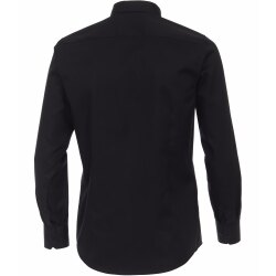 VENTI Herren Businesshemd Langarm Kent Modern-Fit Schwarz