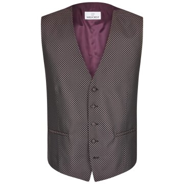 Wilvorst CLASSICs Herren Smokingweste V-Neck Drop8 Bordeaux gemustert