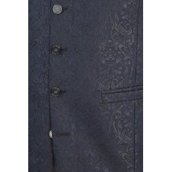 Wilvorst TZIACCO Herren Weste Royal V-Neck Webmuster Mitternachtsblau