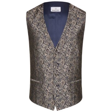Wilvorst AFTER-SIX Herren Weste V-Neck Drop8 Blau gemustert 50