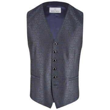 Wilvorst TZIACCO Herren Weste Royal V-Neck Webmuster Mitternachtsblau 50