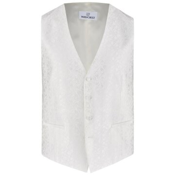 Wilvorst AFTER-SIX Herren Weste V-Neck Modern-Fit Weiß Paisley