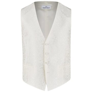 Wilvorst AFTER-SIX Herren Weste V-Neck Modern-Fit Creme Paisley