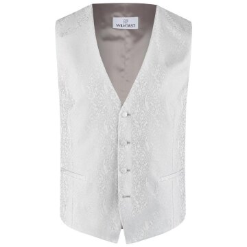 Wilvorst AFTER-SIX Herren Weste V-Neck Modern-Fit Creme gemustert