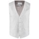 Wilvorst AFTER-SIX Herren Weste V-Neck Modern-Fit Creme gemustert