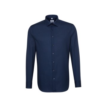 Seidensticker BUSINESS Herren Hemd Langarm Kent Shaped Marine