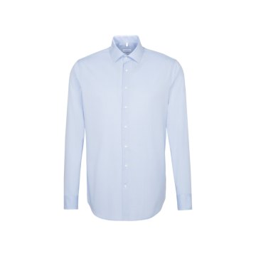 Seidensticker BUSINESS Herren Hemd Langarm Kent Shaped Hellblau