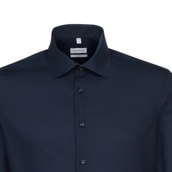 Seidensticker BUSINESS Herren Hemd Langarm Kent Shaped Marine