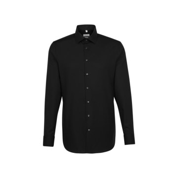 Seidensticker BUSINESS Herren Hemd Langarm Kent Shaped Schwarz