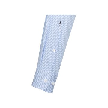 Seidensticker BUSINESS Hemd Langarm Kent Slim Hellblau kariert