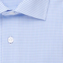 Seidensticker Herren Hemd Langarm Kent Regular Hellblau kariert