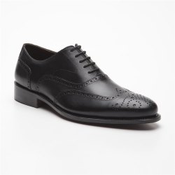 Prime Shoes Oxford Full Brogue Rahmengenäht Schwarz Box Calf Black Schnürschuh aus feinstem Kalbsleder