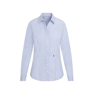Seidensticker CITY-BLUSE Damen Langarm Kent Slim-Fit Hellblau