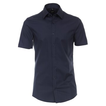 VENTI Herren Businesshemd Kurzarm Kent Body-Fit Marine