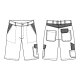 beb HANDWERK Herren Short CLASSIC 53cm Polyestermix Grau/Schwarz