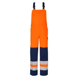 beb HANDWERK Herren Latzhose WARNSCHUTZ BW Mix Orange/Marine