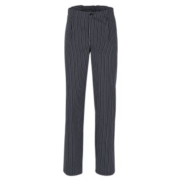 beb GASTRO Herren KOCHHOSE Baumwolle Schwarz Nadelstreifen