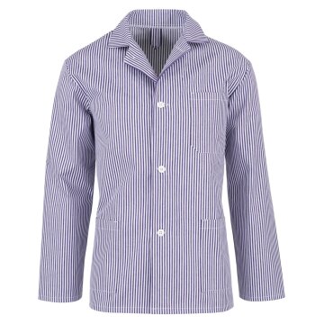 beb GASTRO/HANDWERK Herren FLEISCHERJACKE Weiß/Blau gestreift