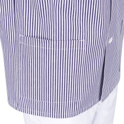 beb GASTRO/HANDWERK Herren FLEISCHERJACKE Weiß/Blau gestreift