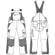 beb HANDWERK Herren Latzhose INFLAME Polyestermix Schwarz/Grau
