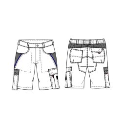 beb HANDWERK Herren Shorts INFLAME 44cm Polyestermix...