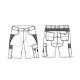 beb HANDWERK Herren Shorts INFLAME Polyestermix Grün/Schwarz