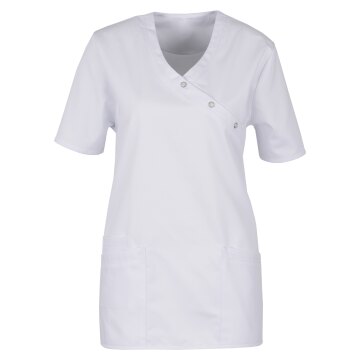 beb MEDIZIN/PFLEGE Damen KASACK Kurzarm V-Neck Baumwollmix Weiß