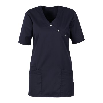 beb MEDIZIN/PFLEGE Damen KASACK Kurz V-Neck Baumwollmix Dunkelblau