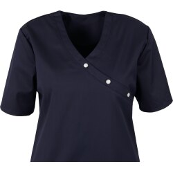 beb MEDIZIN/PFLEGE Damen KASACK Kurz V-Neck Baumwollmix Dunkelblau