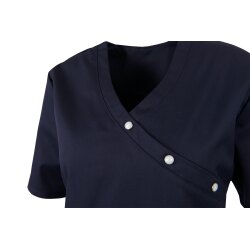 beb MEDIZIN/PFLEGE Damen KASACK Kurz V-Neck Baumwollmix Dunkelblau