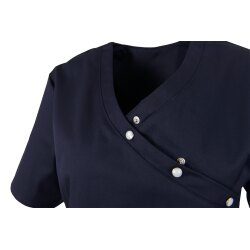 beb MEDIZIN/PFLEGE Damen KASACK Kurz V-Neck Baumwollmix Dunkelblau