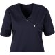 beb MEDIZIN/PFLEGE Damen KASACK Kurz V-Neck Baumwollmix Dunkelblau