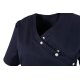beb MEDIZIN/PFLEGE Damen KASACK Kurz V-Neck Baumwollmix Dunkelblau