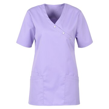 beb MEDIZIN/PFLEGE Damen KASACK Kurz V-Neck Baumwollmix Flieder